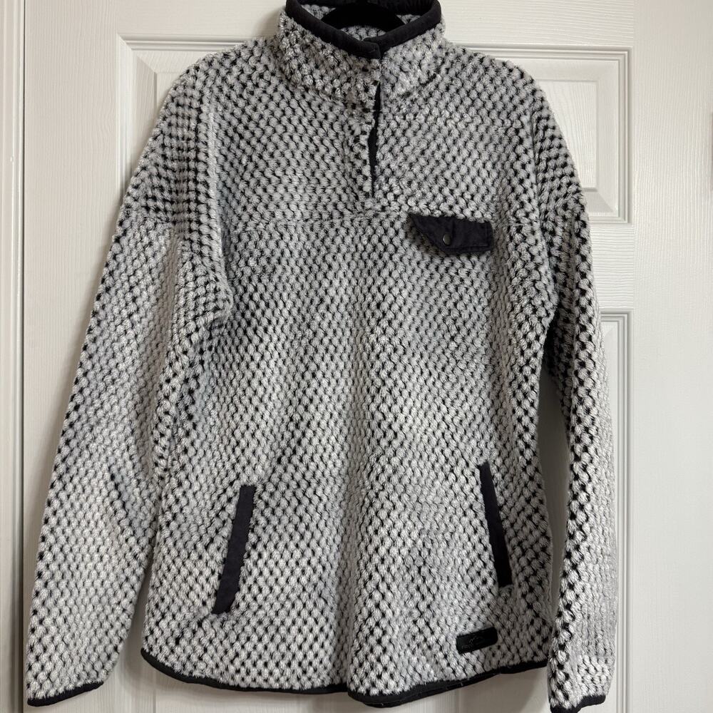 Simply Southern Women’s L Gray 1/4 Snap Pullover Jacket Pockets Logo - Picture 5 of 8